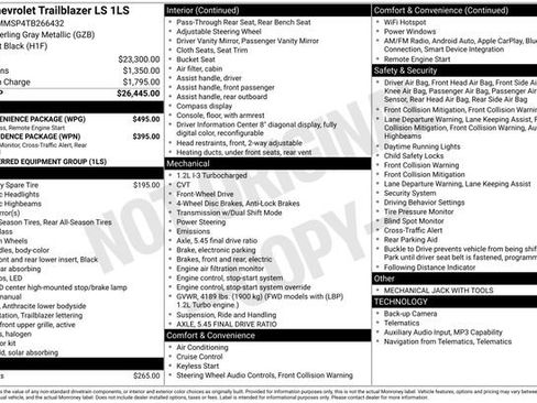 New 2026 Chevrolet TrailBlazer LS w/ LS Convenience Package FWD image 26