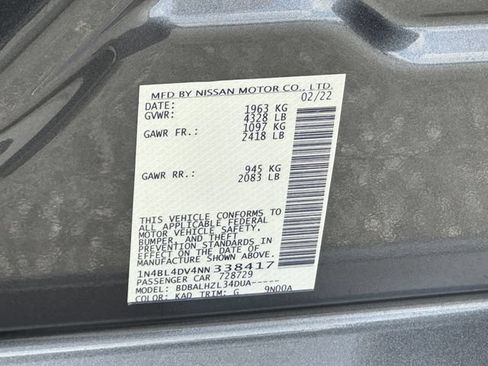 Certified 2022 Nissan Altima 2.5 SV FWD image 33