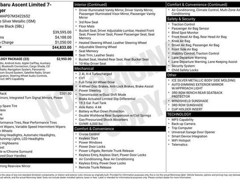 Used 2021 Subaru Ascent Limited w/ Technology Package image 19