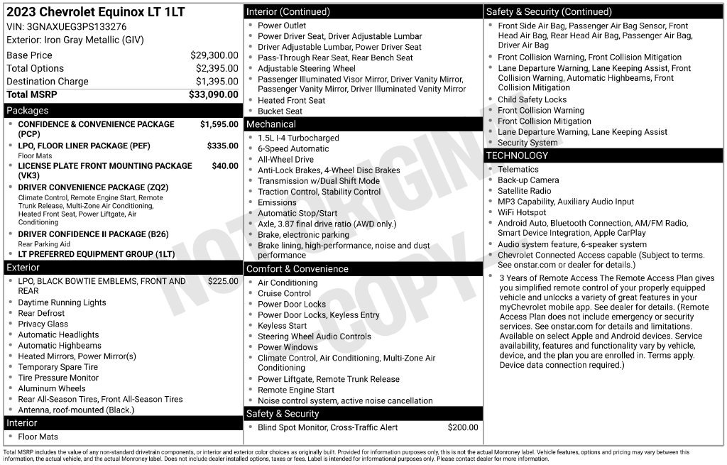 Used 2023 Chevrolet Equinox LT AWD/4WD image 6