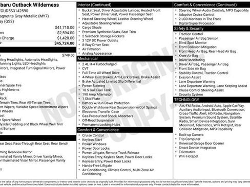 Certified 2025 Subaru Outback Wilderness AWD/4WD image 7