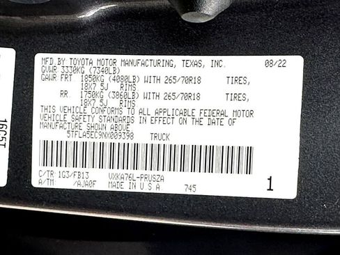 Used 2022 Toyota Tundra SR5 AWD/4WD image 27