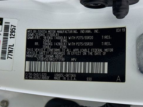 Certified 2019 Toyota Sequoia TRD Sport w/ TRD Sport Premium Package image 36