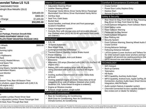 Used 2021 Chevrolet Tahoe LS RWD image 2
