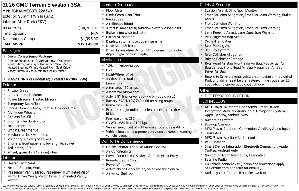 Used 2026 GMC Terrain Elevation FWD image 42