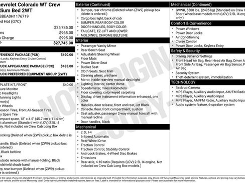 Used 2017 Chevrolet Colorado W/T w/ WT Convenience Package RWD image 29