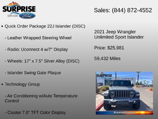 Used 2021 Jeep Wrangler Unlimited Sport AWD/4WD image 24