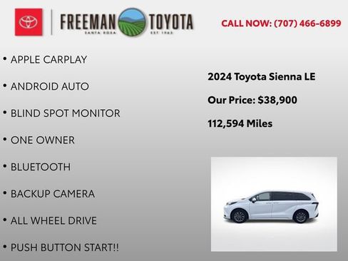 Used 2024 Toyota Sienna LE AWD/4WD image 5