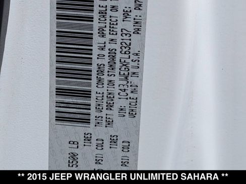 Used 2015 Jeep Wrangler Unlimited Sahara AWD/4WD image 27
