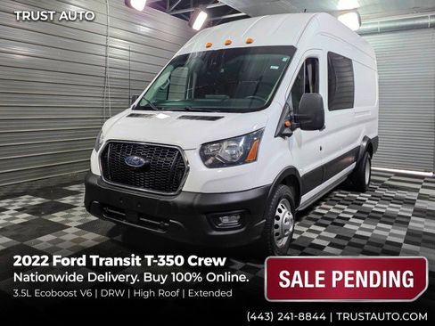 Used 2022 Ford Transit 350 148 High Roof Extended DRW RWD image 1