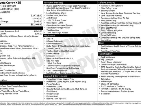 Used 2019 Toyota Camry XSE FWD image 33