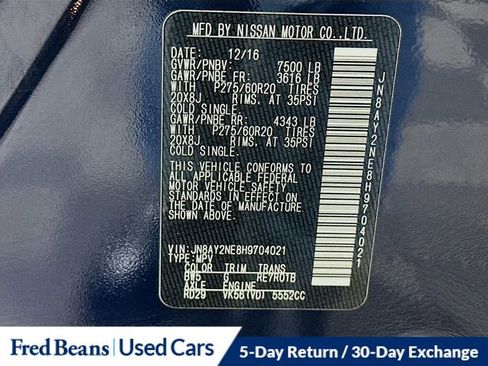 Used 2017 Nissan Armada Platinum w/ Captain Seat Package image 37