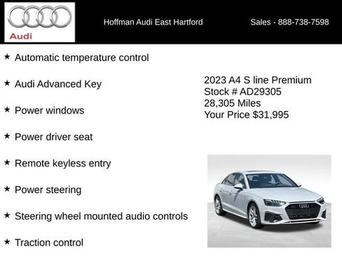 Used 2023 Audi A4 2.0T Premium w/ Convenience Package AWD/4WD image 24