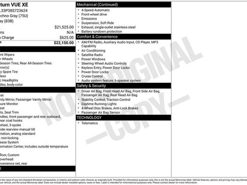 Used 2008 Saturn Vue XE image 3