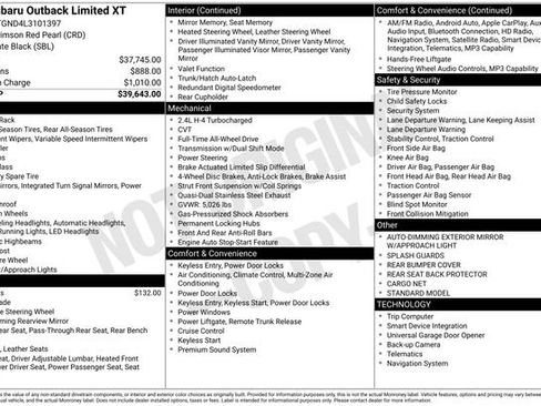 Used 2020 Subaru Outback Limited XT image 7
