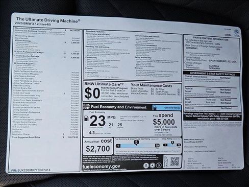 New 2026 BMW X7 xDrive40i w/ M Sport Package image 19