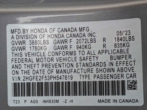 Certified 2023 Honda Civic Sport image 31