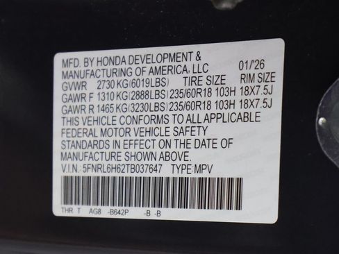 Certified 2026 Honda Odyssey EX-L image 56