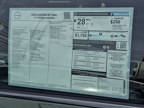 New 2026 Nissan Altima 2.5 SR w/ SR Midnight Edition Package AWD/4WD image 8