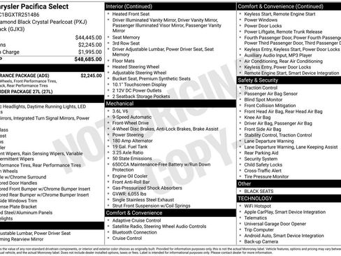 New 2026 Chrysler Pacifica Select w/ S Appearance Package FWD image 31