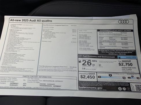 New 2025 Audi A5 2.0T Premium image 18