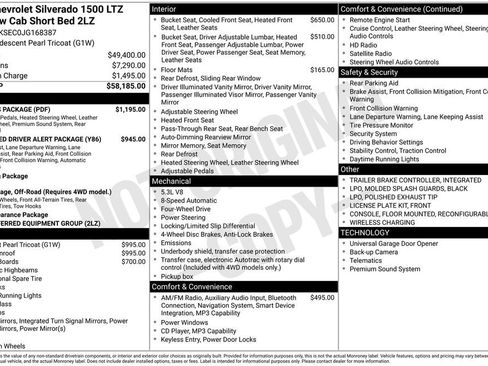 Used 2018 Chevrolet Silverado 1500 LTZ Z71 w/ LTZ Plus Package AWD/4WD image 31