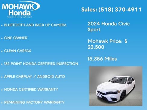 Certified 2024 Honda Civic Sport image 8