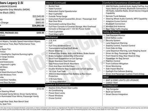 Used 2019 Subaru Legacy 2.5i w/ Alloy Wheel Package image 29