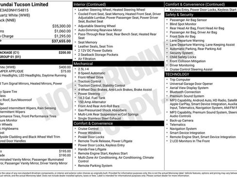 Certified 2022 Hyundai Tucson Limited w/ Cargo Package FWD image 75