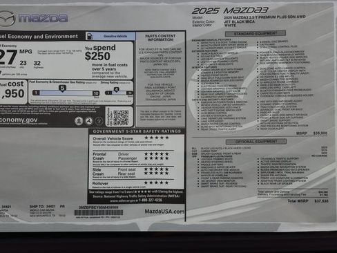 New 2025 MAZDA MAZDA3 2.5 Turbo Sedan w/Premium Plus image 49