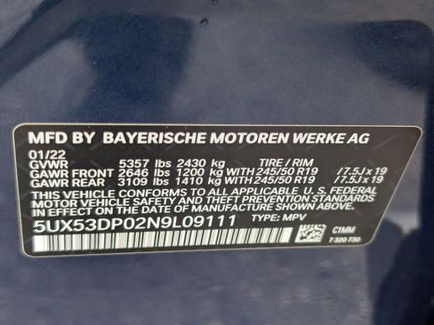 Used 2022 BMW X3 xDrive30i w/ Premium Package 2 image 22