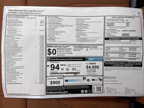 New 2026 BMW i4 xDrive40i AWD/4WD image 20