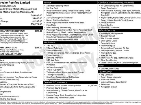 Used 2018 Chrysler Pacifica Limited w/ Tire & Wheel Group FWD image 2