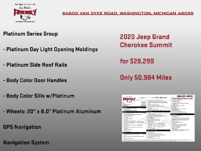 Used 2020 Jeep Grand Cherokee Summit w/ Platinum Series Group AWD/4WD image 4