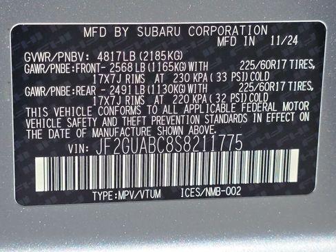 Certified 2025 Subaru Crosstrek 2.0i AWD/4WD image 29