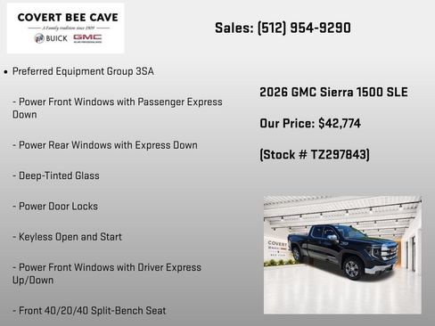 New 2026 GMC Sierra 1500 SLE w/ Preferred Package RWD image 7