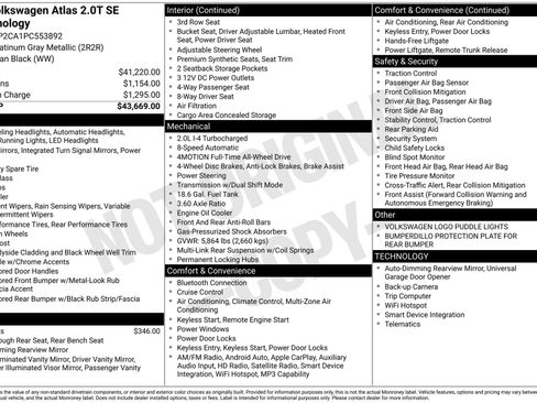 Used 2023 Volkswagen Atlas SE AWD/4WD image 3
