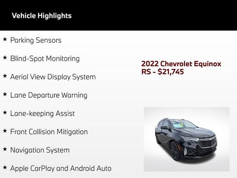 Used 2022 Chevrolet Equinox RS w/ RS Leather Package FWD image 53