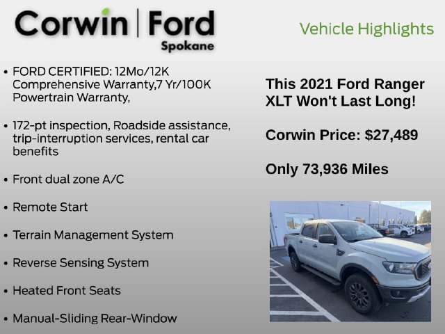 Used 2021 Ford Ranger XLT w/ Equipment Group 302A High AWD/4WD image 15