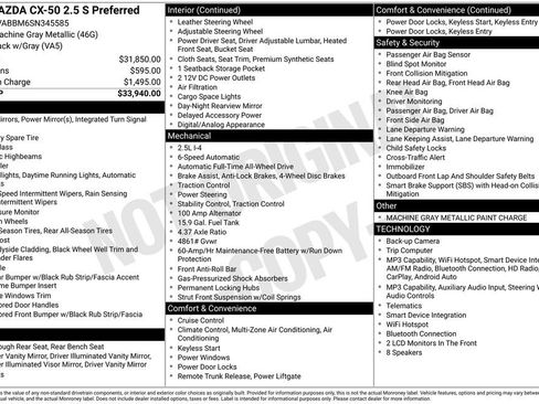 Used 2025 MAZDA CX-50 AWD 2.5 S w/ Preferred Package image 38