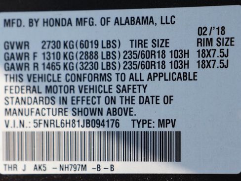 Used 2018 Honda Odyssey Touring image 16