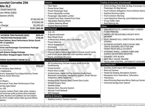New 2026 Chevrolet Corvette Z06 w/ Stealth Interior Trim Package RWD image 4
