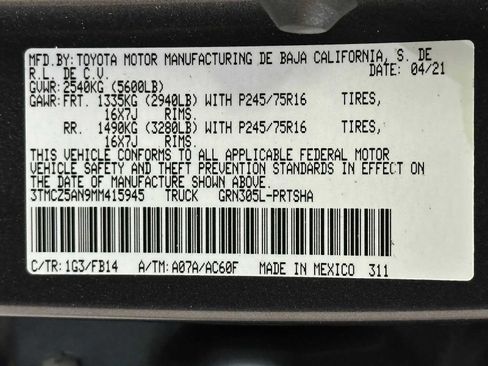 Certified 2021 Toyota Tacoma SR image 30