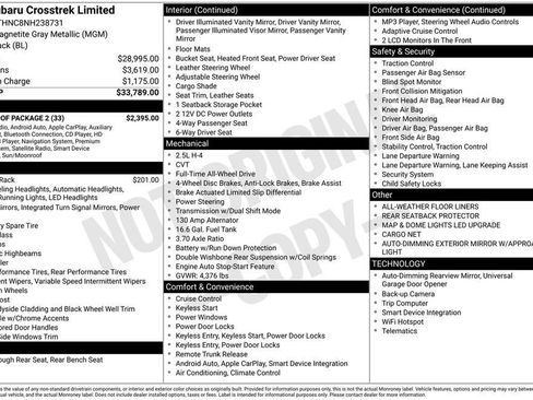 Used 2022 Subaru Crosstrek 2.5i Limited w/ Moonroof Package 2 image 38