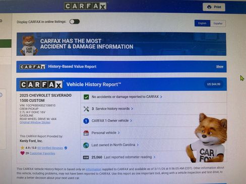 Used 2025 Chevrolet Silverado 1500 Custom w/ Turbomax Blackout Package image 48