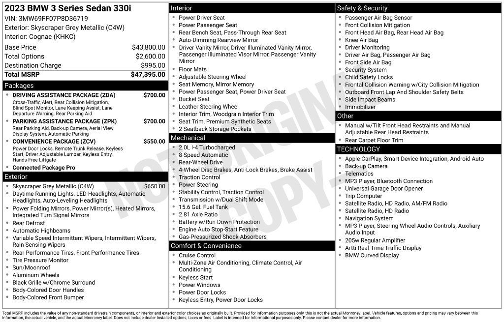Used 2023 BMW 330i Sedan w/ Parking Assistance Package RWD image 5