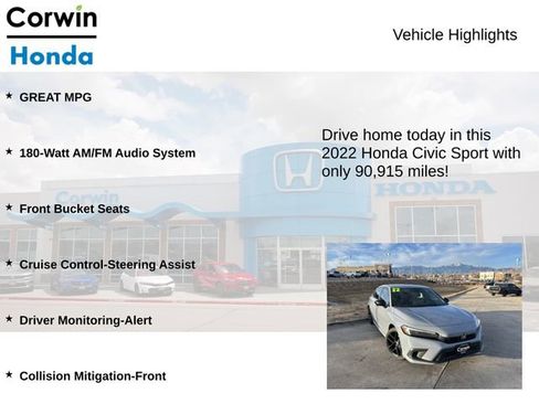 Used 2022 Honda Civic Sport image 6
