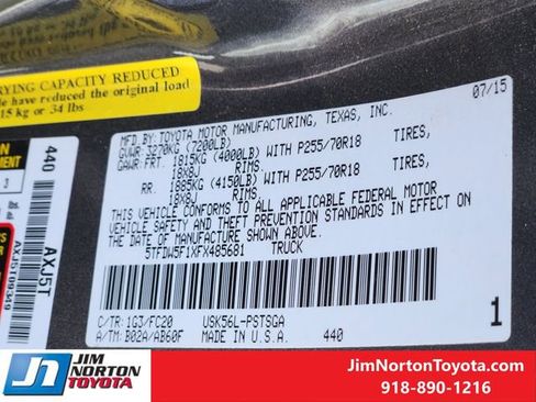 Used 2015 Toyota Tundra SR5 w/ SR5 Upgrade Package image 34