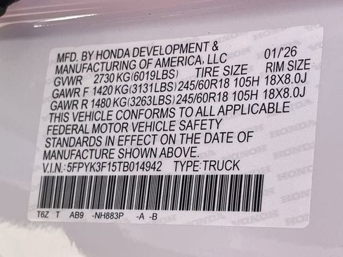 New 2026 Honda Ridgeline Sport image 26