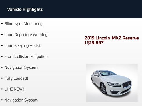 Used 2019 Lincoln MKZ Reserve w/ Reserve Plus Package AWD/4WD image 4